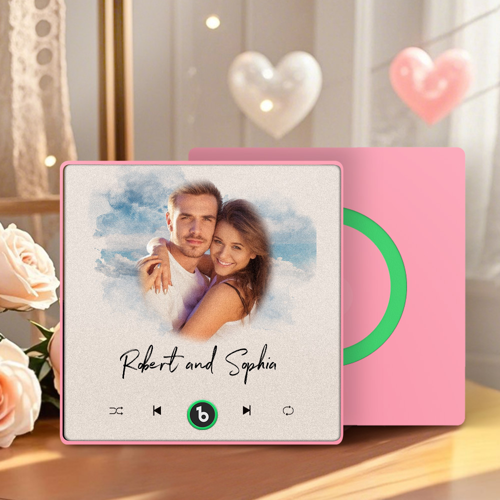 Imán Personalizado Para Nevera Con Música De Color Morado Y Amatista, Nueva Pegatina Fotográfica De Pared Con Música Mejorada 4.0 Que Reproduce Música Sin Teléfono Móvil, Varios Estilos, Regalos Para Parejas - mymoonlampes