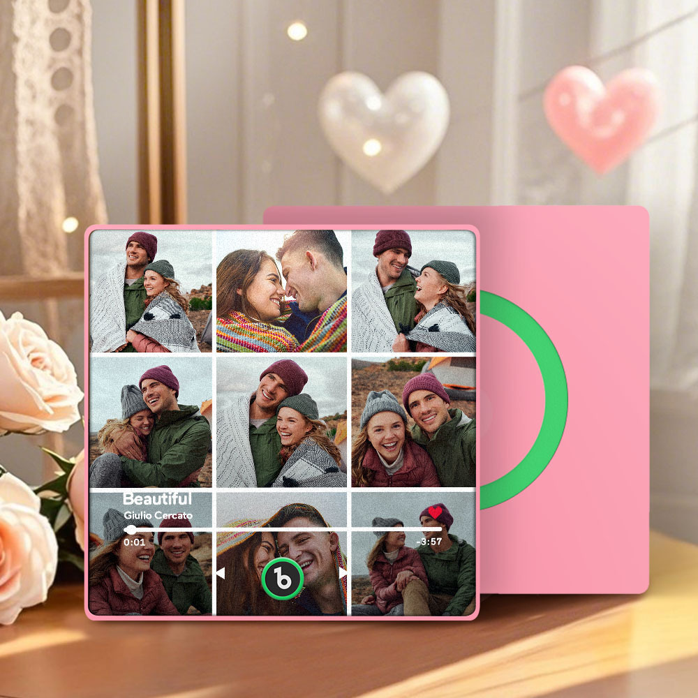 Imán Personalizado Para Nevera Con Música De Color Morado Y Amatista, Nueva Pegatina Fotográfica De Pared Con Música Mejorada 4.0 Que Reproduce Música Sin Teléfono Móvil, Varios Estilos, Regalos Para Parejas - mymoonlampes