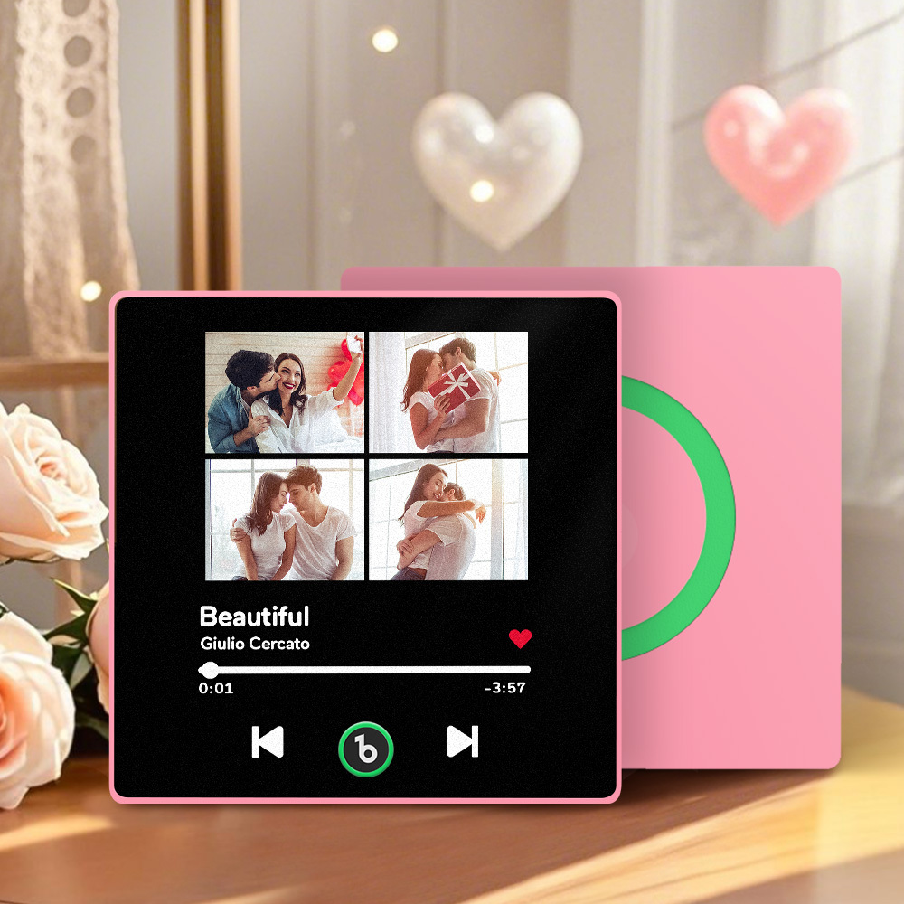 Imán Personalizado Para Nevera Con Música De Color Morado Y Amatista, Nueva Pegatina Fotográfica De Pared Con Música Mejorada 4.0 Que Reproduce Música Sin Teléfono Móvil, Varios Estilos, Regalos Para Parejas - mymoonlampes