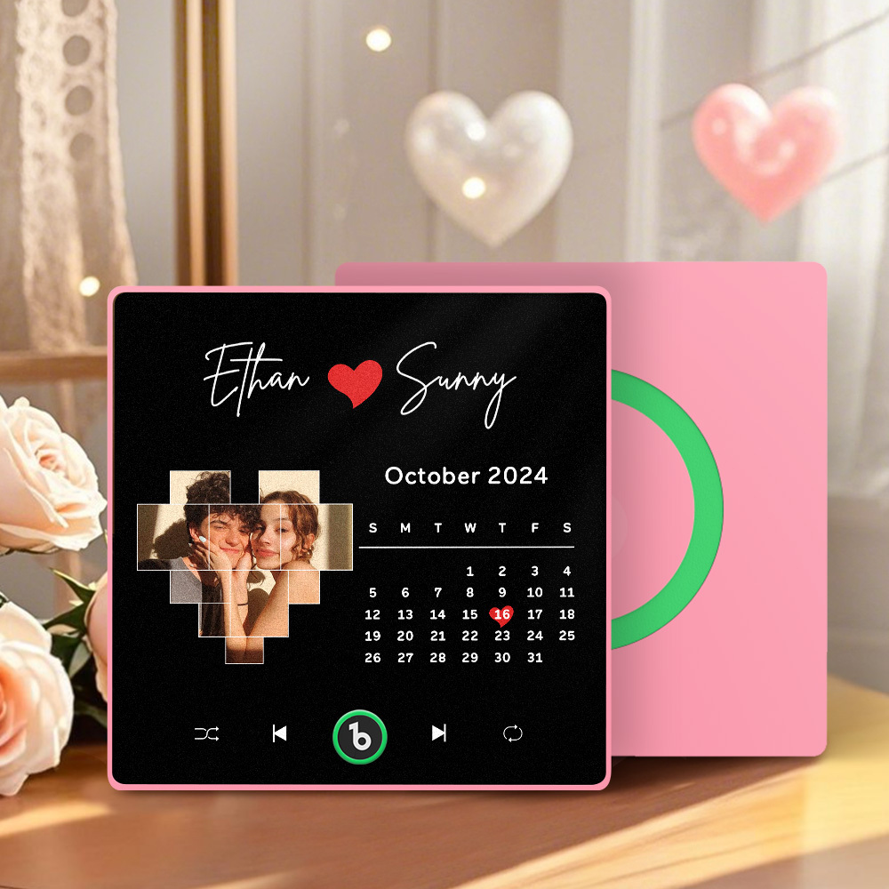 Imán Personalizado Para Nevera Con Música De Color Morado Y Amatista, Nueva Pegatina Fotográfica De Pared Con Música Mejorada 4.0 Que Reproduce Música Sin Teléfono Móvil, Varios Estilos, Regalos Para Parejas - mymoonlampes