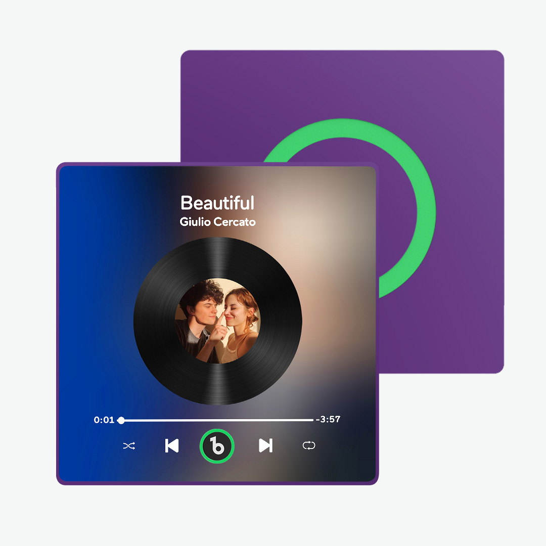 Imán Personalizado Para Nevera Con Música De Color Morado Y Amatista, Nueva Pegatina Fotográfica De Pared Con Música Mejorada 4.0 Que Reproduce Música Sin Teléfono Móvil, Varios Estilos, Regalos Para Parejas - mymoonlampes
