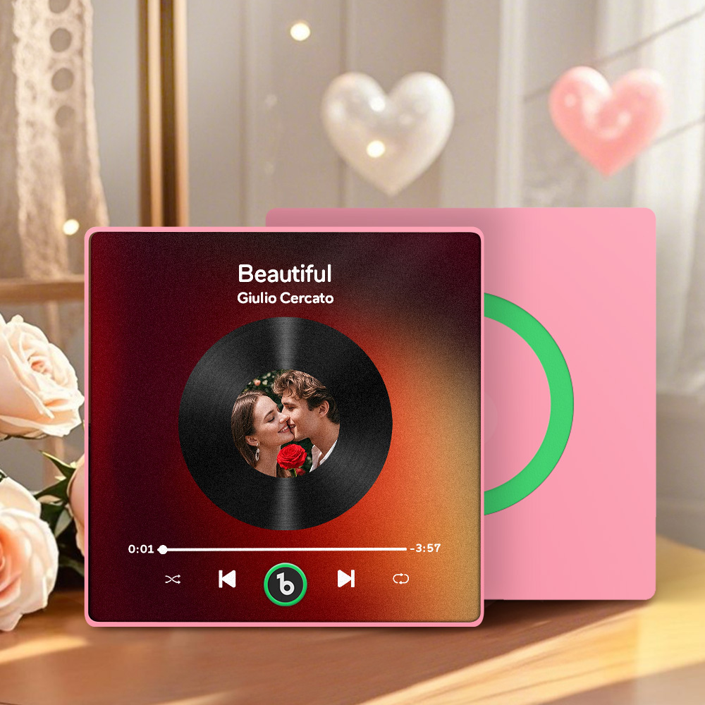 Imán Personalizado Para Nevera Con Música De Color Morado Y Amatista, Nueva Pegatina Fotográfica De Pared Con Música Mejorada 4.0 Que Reproduce Música Sin Teléfono Móvil, Varios Estilos, Regalos Para Parejas - mymoonlampes