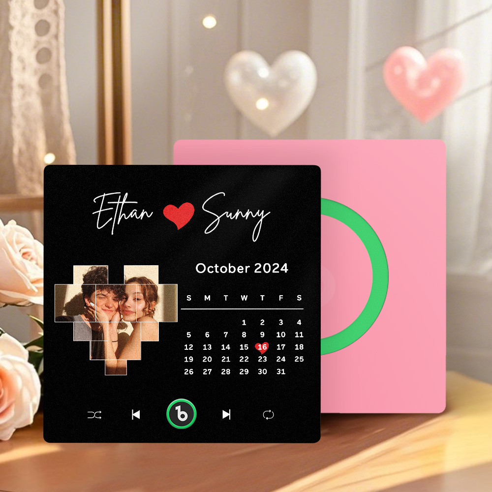 Imán Personalizado Para Nevera Con Música De Color Morado Y Amatista, Nueva Pegatina Fotográfica De Pared Con Música Mejorada 4.0 Que Reproduce Música Sin Teléfono Móvil, Varios Estilos, Regalos Para Parejas - mymoonlampes