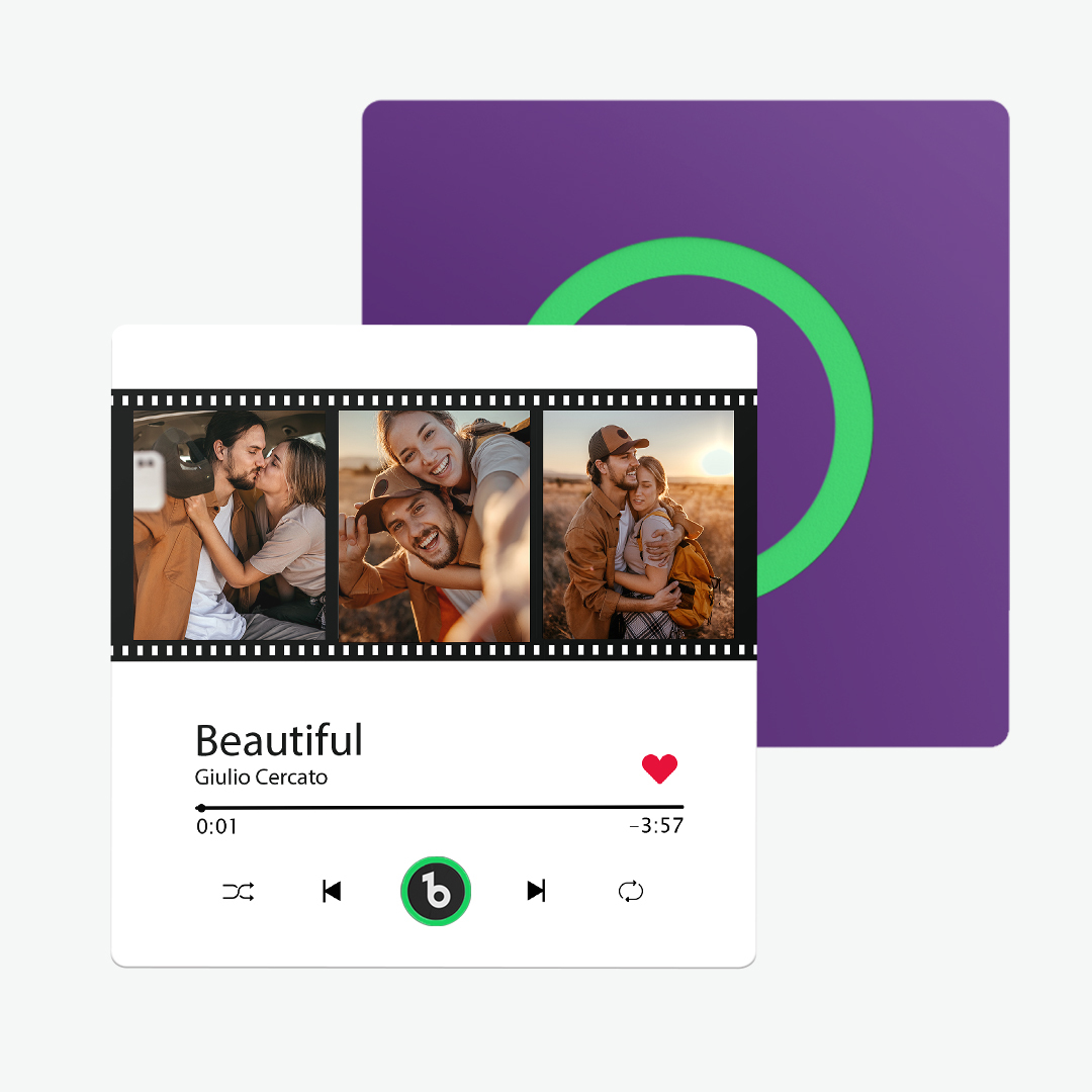 Imán Personalizado Para Nevera Con Música De Color Morado Y Amatista, Nueva Pegatina Fotográfica De Pared Con Música Mejorada 4.0 Que Reproduce Música Sin Teléfono Móvil, Varios Estilos, Regalos Para Parejas - mymoonlampes