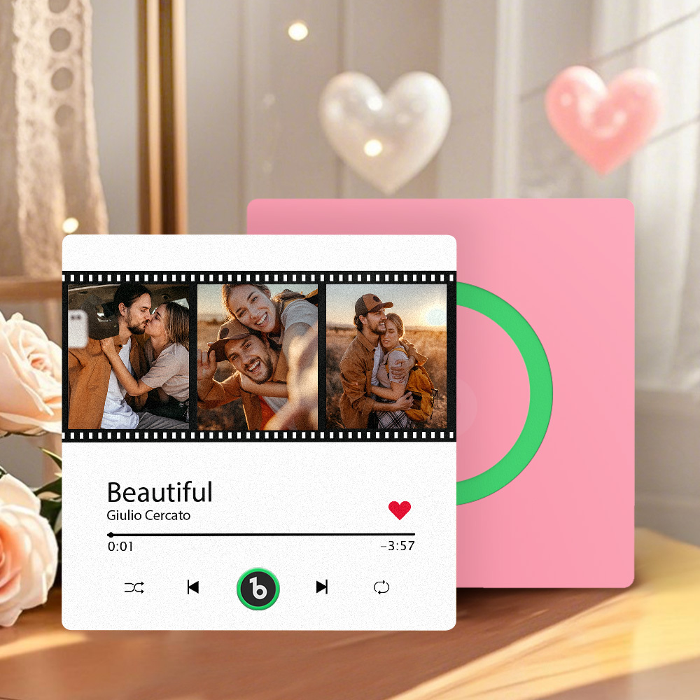 Imán Personalizado Para Nevera Con Música De Color Morado Y Amatista, Nueva Pegatina Fotográfica De Pared Con Música Mejorada 4.0 Que Reproduce Música Sin Teléfono Móvil, Varios Estilos, Regalos Para Parejas - mymoonlampes