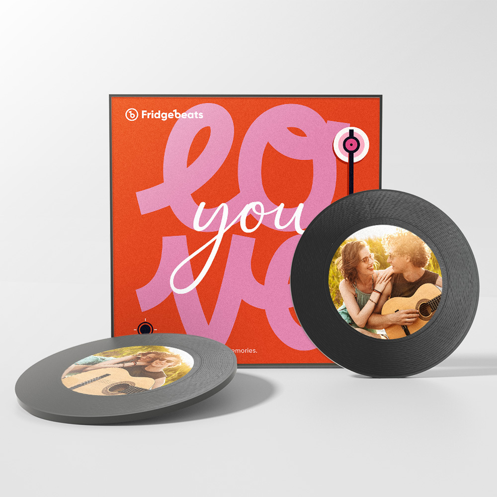 Imán De Nevera De Canción Personalizada Con Foto De Pareja Compatible Con Regalos De Funcionalidad Nfc Para Novia - mymoonlampes