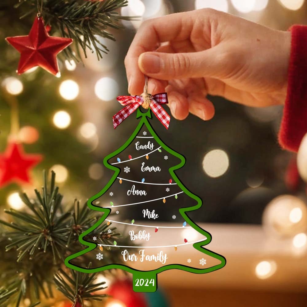 Adorno Navideño Personalizado Para Árbol De Navidad Con Nombres, Regalo Familiar. - mymoonlampes