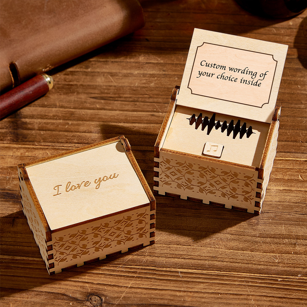 Caja De Música Digital Personalizada, Cualquier Canción, Melodía O Voz, Foto Personalizada, Caja De Música De Madera Con Texto, Regalos De Aniversario - mymoonlampes