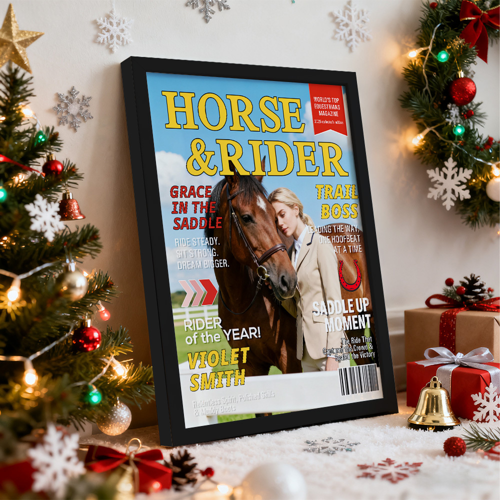 Póster Personalizado De Portada De Revista Horse And Rider - Regalo Ecuestre Para Los Amantes De Los Caballos - mymoonlampes