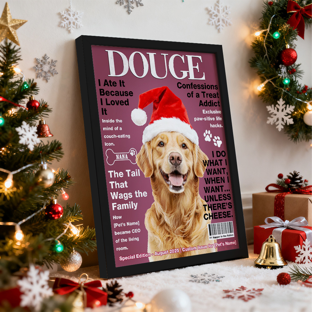 Lienzo Personalizado Para Portada De Revista De Mascotas, Retrato Personalizado De Mascota, Mascota A Partir De Foto - mymoonlampes