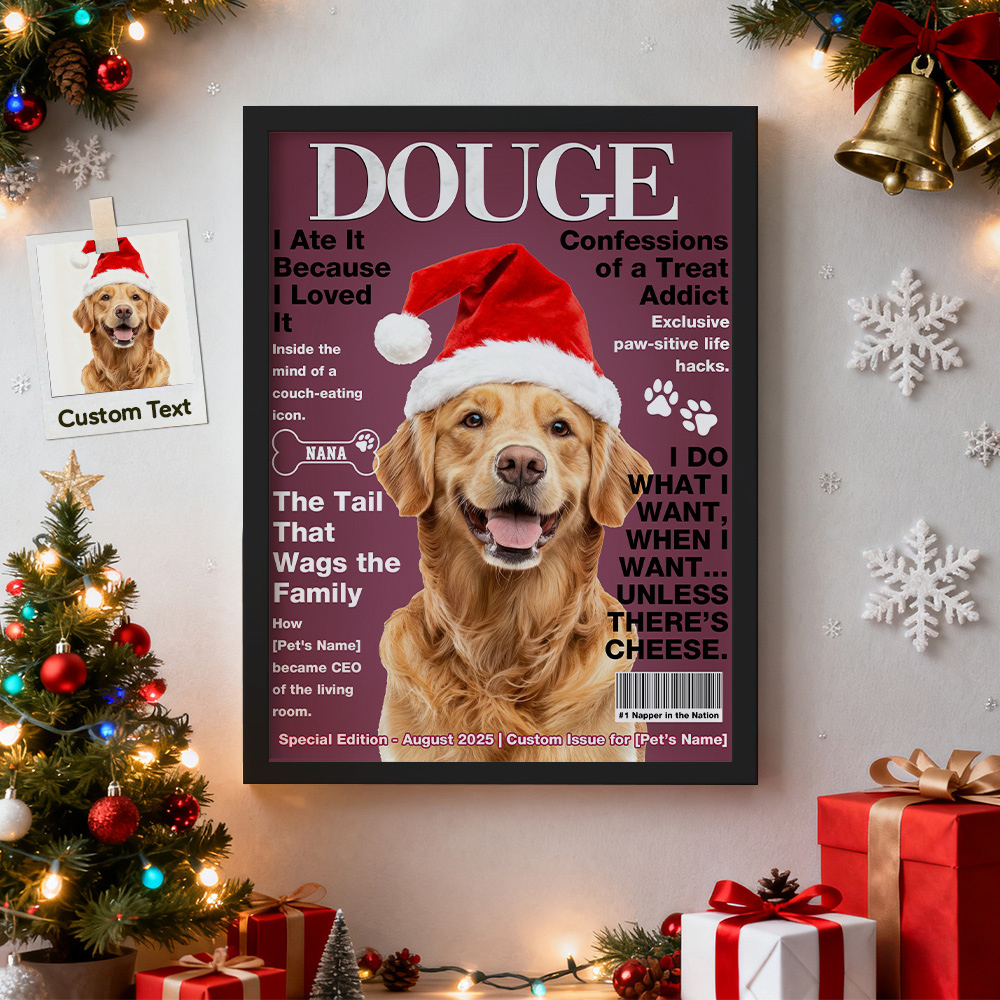 Lienzo Personalizado Para Portada De Revista De Mascotas, Retrato Personalizado De Mascota, Mascota A Partir De Foto - mymoonlampes