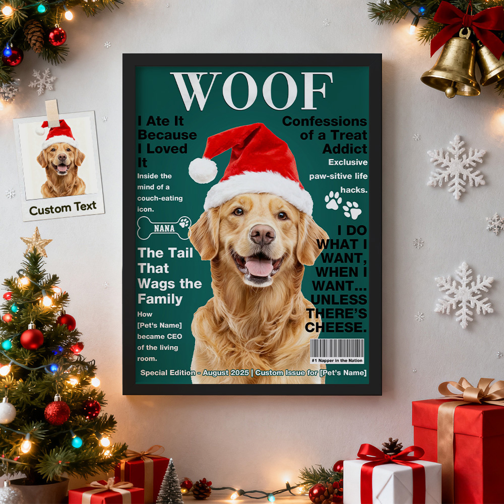 Lienzo Personalizado Para Portada De Revista De Mascotas, Retrato Personalizado De Mascota, Mascota A Partir De Foto - mymoonlampes