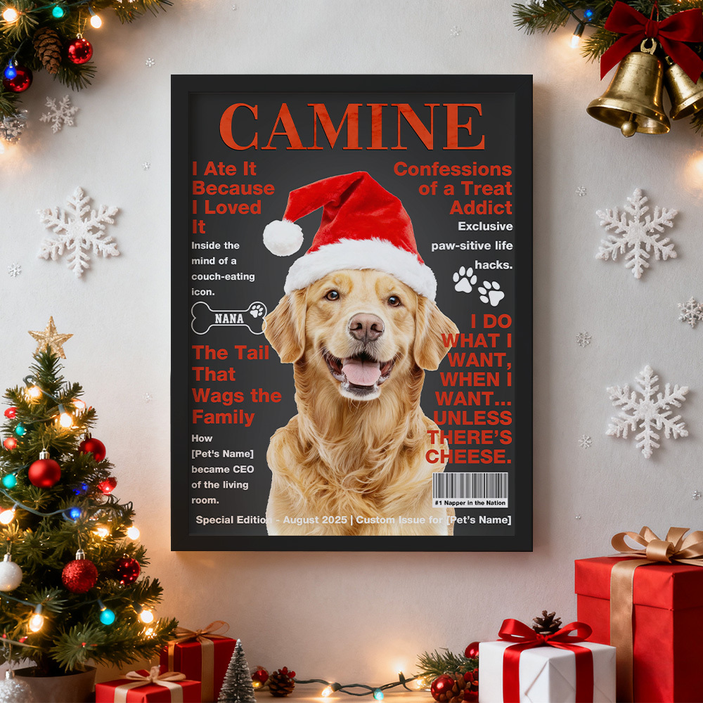 Lienzo Personalizado Para Portada De Revista De Mascotas, Retrato Personalizado De Mascota, Mascota A Partir De Foto - mymoonlampes