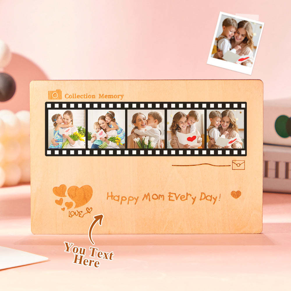 Tarjeta De Película Fotográfica Personalizada, Decoración De Escritorio De Madera, Regalos Conmemorativos Grabados Personalizados - milamparaluna