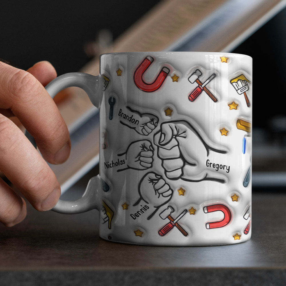 Taza Impresa Con Efecto Inflado 3d Personalizado, Regalos Para El Día Del Padre - mymoonlampes