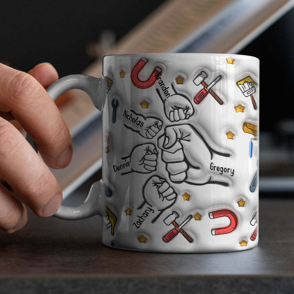 Taza Impresa Con Efecto Inflado 3d Personalizado, Regalos Para El Día Del Padre - mymoonlampes