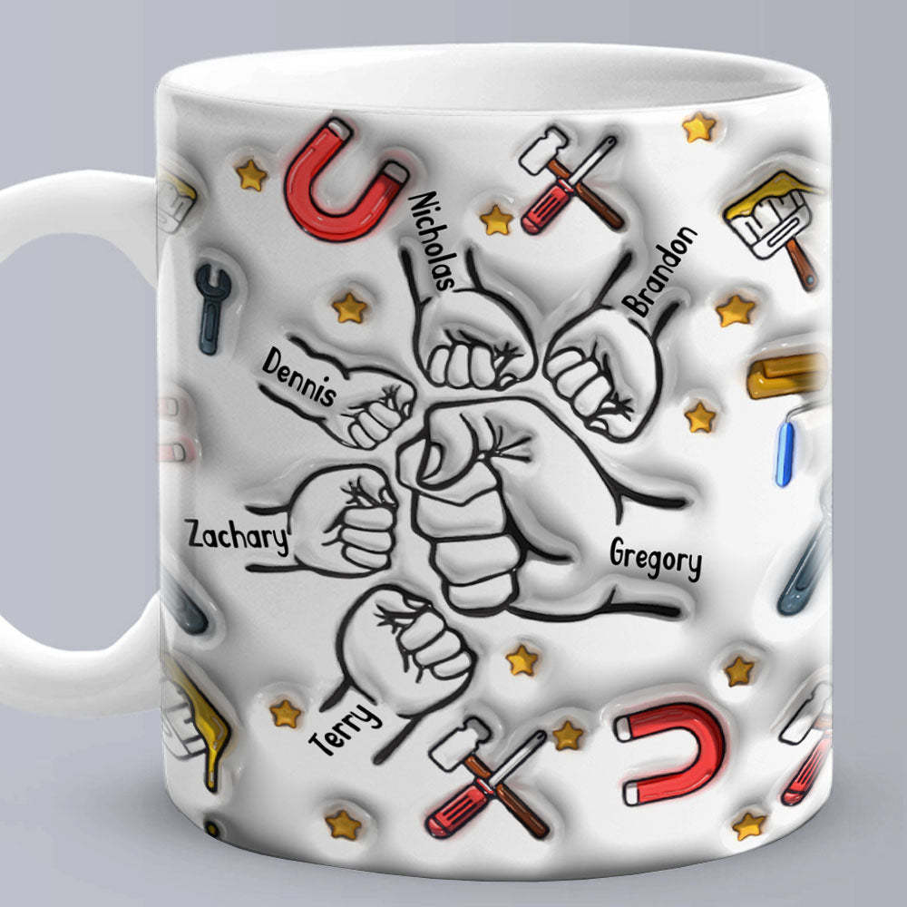 Taza Impresa Con Efecto Inflado 3d Personalizado, Regalos Para El Día Del Padre - mymoonlampes