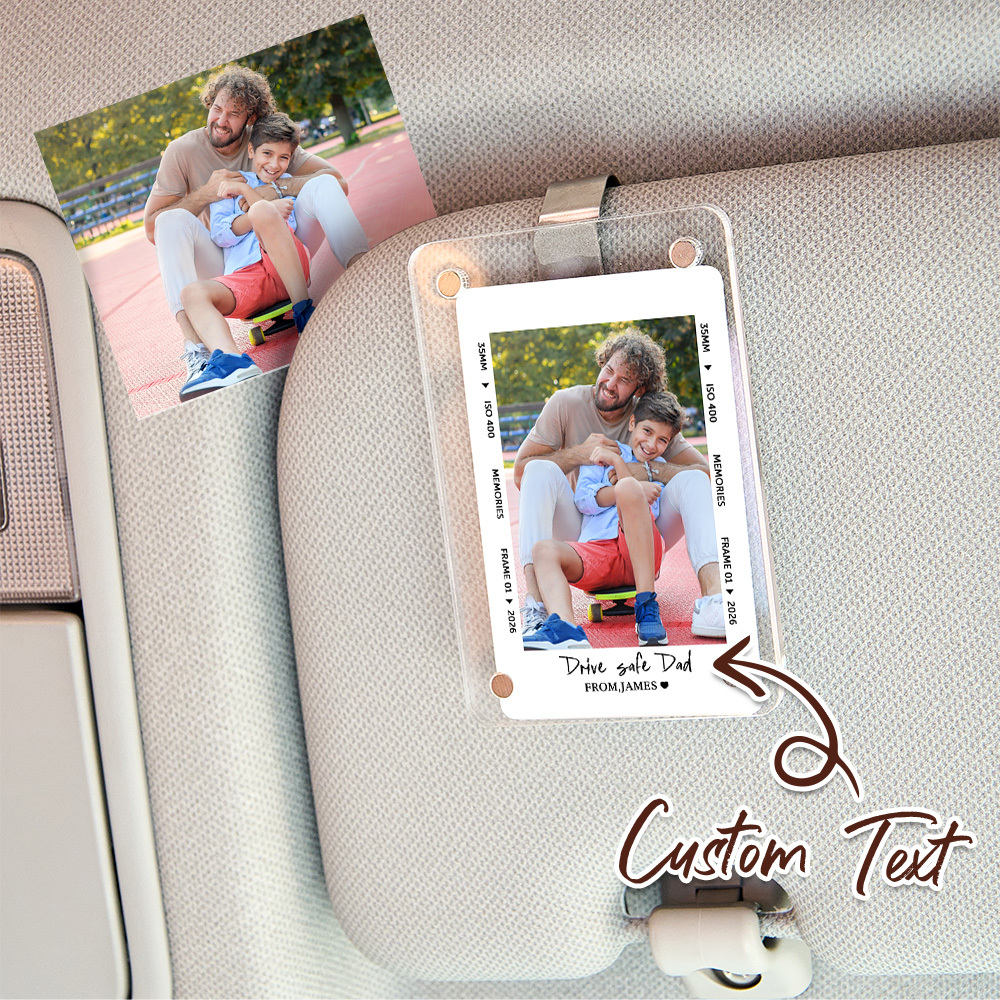 Regalo Del Día Del Padre Para Papá: Clip Para Parasol De Coche Con Foto, Conduce Con Seguridad, Papá, Clip Para Parasol De Coche Con Foto, Regalo Para - mymoonlampes
