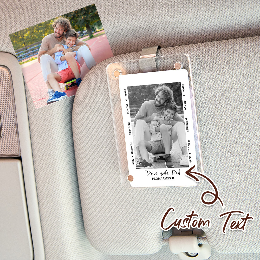 Regalo Del Día Del Padre Para Papá: Clip Para Parasol De Coche Con Foto, Conduce Con Seguridad, Papá, Clip Para Parasol De Coche Con Foto, Regalo Para - mymoonlampes