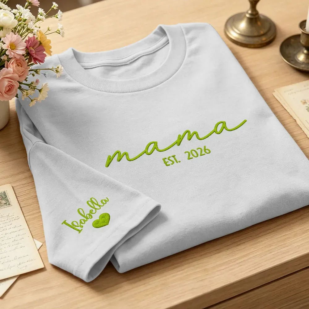 Sudadera Personalizada Bordada Para Mamá, Sudadera Con Capucha Personalizada Bordada Para Mamá, Conjunto Para Mamá Primeriza, Ropa Para Anunciar El Embarazo, Regalos Para El Día De La Madre. - mymoonlampes