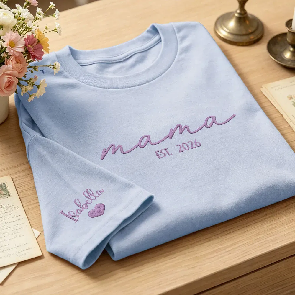 Sudadera Personalizada Bordada Para Mamá, Sudadera Con Capucha Personalizada Bordada Para Mamá, Conjunto Para Mamá Primeriza, Ropa Para Anunciar El Embarazo, Regalos Para El Día De La Madre. - mymoonlampes