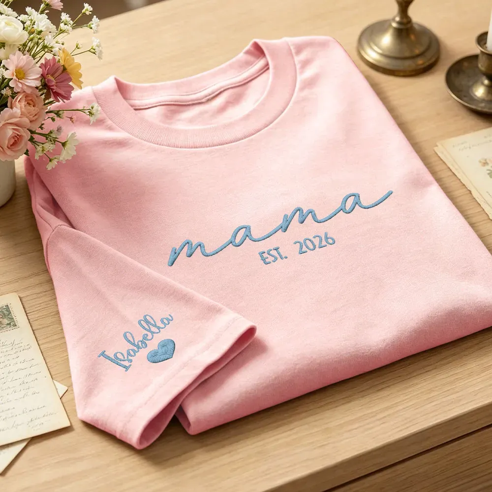 Sudadera Personalizada Bordada Para Mamá, Sudadera Con Capucha Personalizada Bordada Para Mamá, Conjunto Para Mamá Primeriza, Ropa Para Anunciar El Embarazo, Regalos Para El Día De La Madre. - mymoonlampes