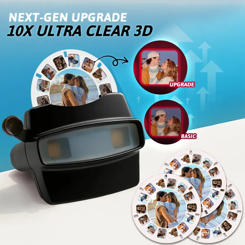 Visor 3d Personalizado Y Carrete. Regalo Navideño Rosa Personalizado Con Tus Propias Fotos. Visor De Texto Y Fotos. Varias Películas Disponibles. Visor Rojo. - mymoonlampes