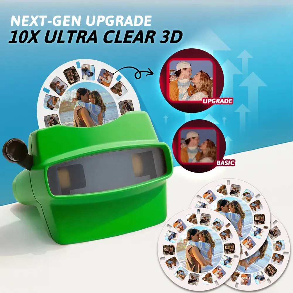 Visor 3d Personalizado Y Carrete. Regalo Navideño Rosa Personalizado Con Tus Propias Fotos. Visor De Texto Y Fotos. Varias Películas Disponibles. Visor Rojo. - mymoonlampes