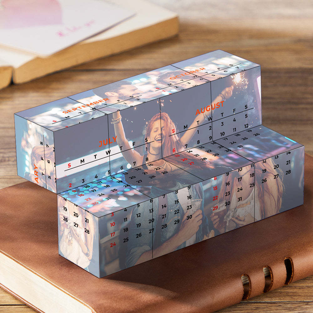 Cubo De Rubik Con Foto Y Calendario Personalizado, Cubo Plegable Con Foto Infinita, Regalo De Aniversario - mymoonlampes
