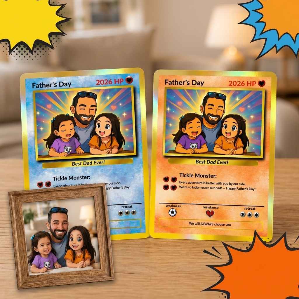 Tarjeta Personalizada Del Día Del Padre - Regalo Para La Tarjeta De Entrenador De Papá - Regalo Personalizado Del Día Del Padre Con Foto Para Papá - mymoonlampes