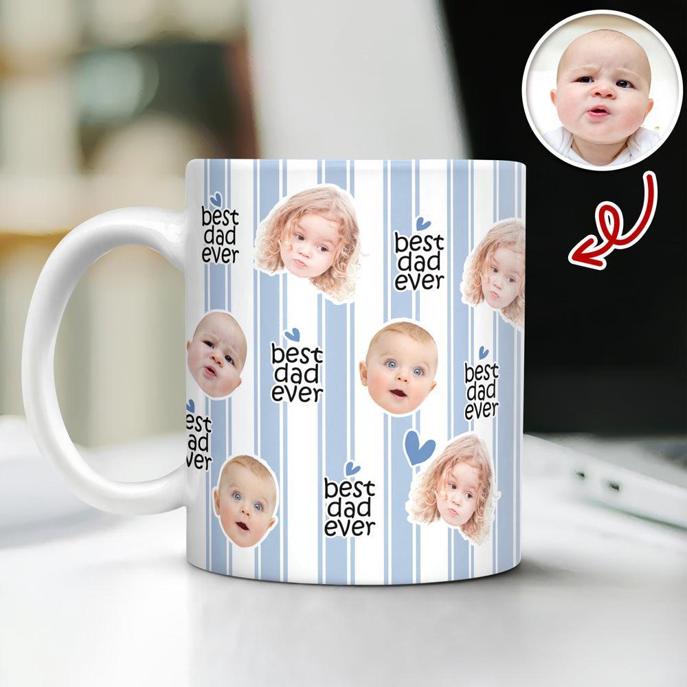 Taza Personalizada Con Estampado De La Cara De Un Bebé: El Mejor Papá Y La Mejor Mamá Del Mundo. Regalo Personalizado Para Padres. - mymoonlampes