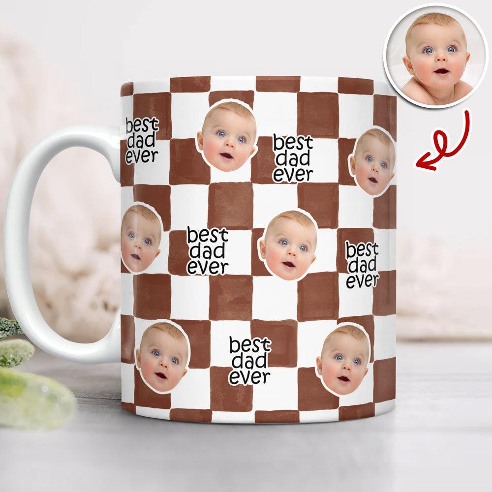 Taza Personalizada Con Estampado De La Cara De Un Bebé: El Mejor Papá Y La Mejor Mamá Del Mundo. Regalo Personalizado Para Padres. - mymoonlampes
