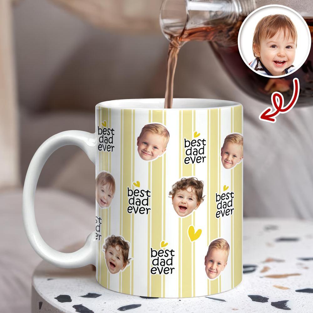 Taza Personalizada Con Estampado De La Cara De Un Bebé: El Mejor Papá Y La Mejor Mamá Del Mundo. Regalo Personalizado Para Padres. - mymoonlampes