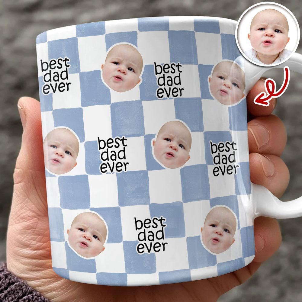 Taza Personalizada Con Estampado De La Cara De Un Bebé: El Mejor Papá Y La Mejor Mamá Del Mundo. Regalo Personalizado Para Padres. - mymoonlampes
