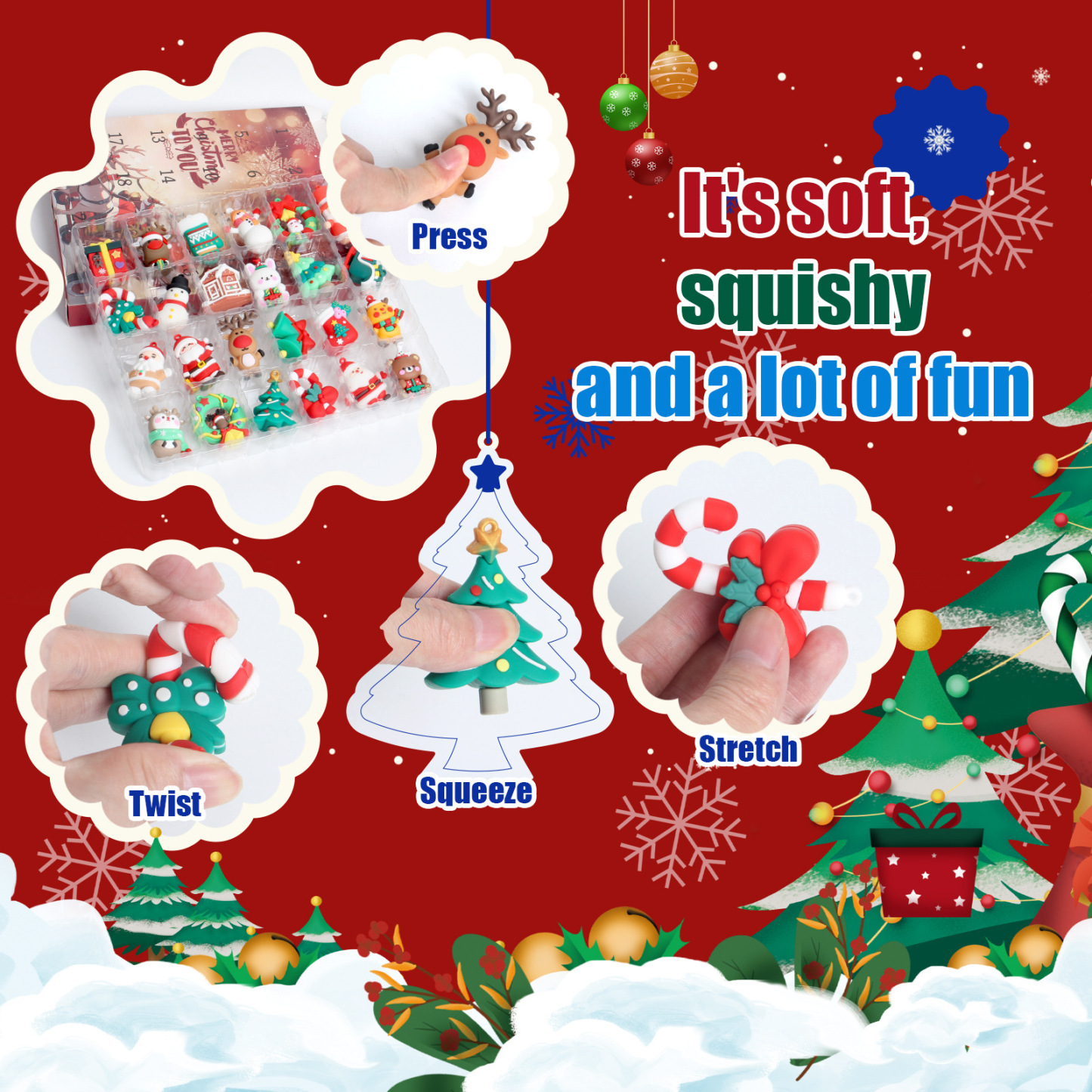 Calendario De Adviento Con Figura 3d, Ideal Como Regalo De Navidad. - mymoonlampes