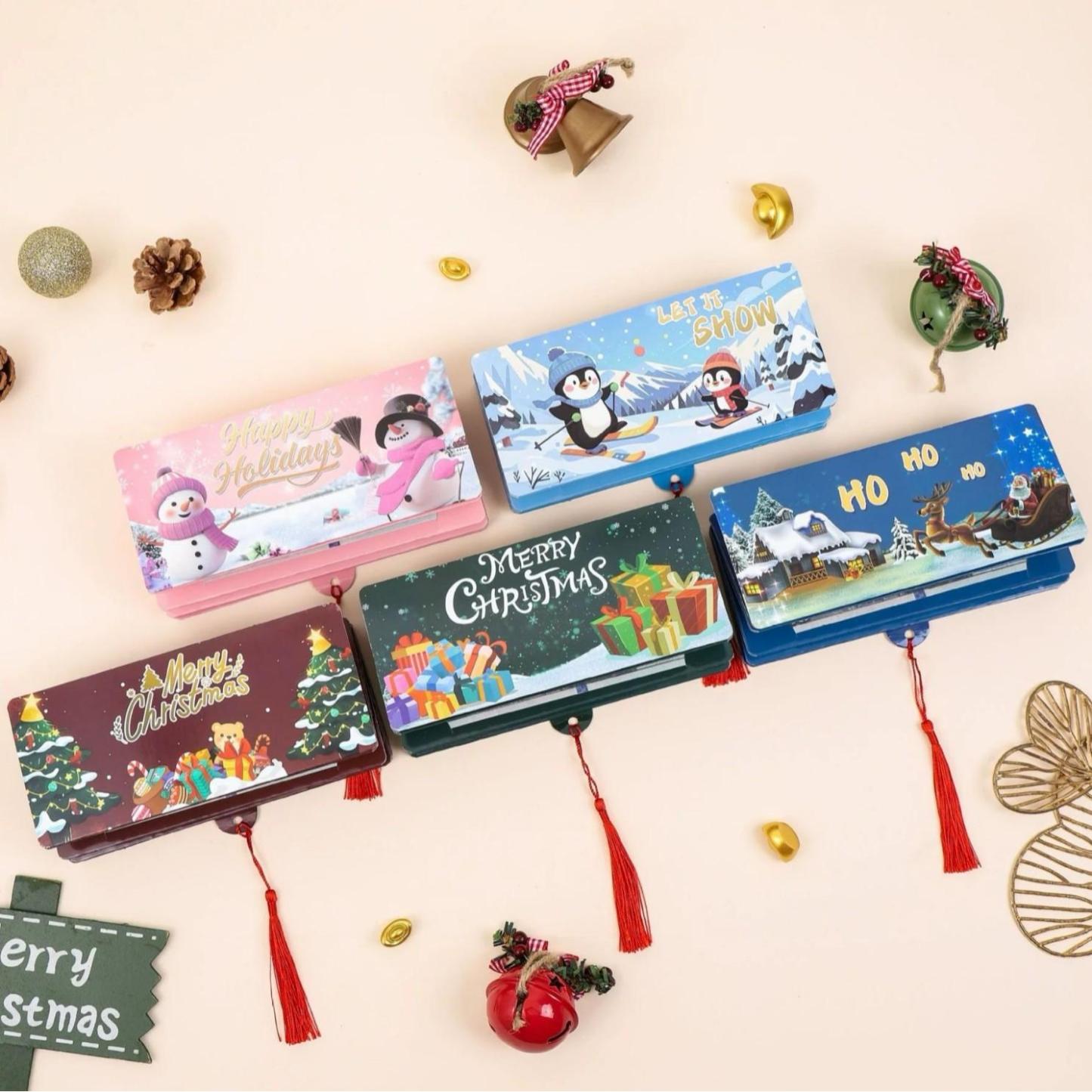 Caja De Sobres 3d Con 10 Ranuras Para Billetes De Dólar De Papá Noel: Portadinero Para Fiesta Sorpresa Navideña - mymoonlampes