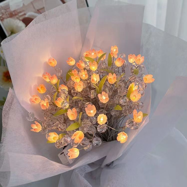 Tulipán Diy Bouquet Luz Luminoso Regalo Para Ella Regalo Romántico - milamparaluna