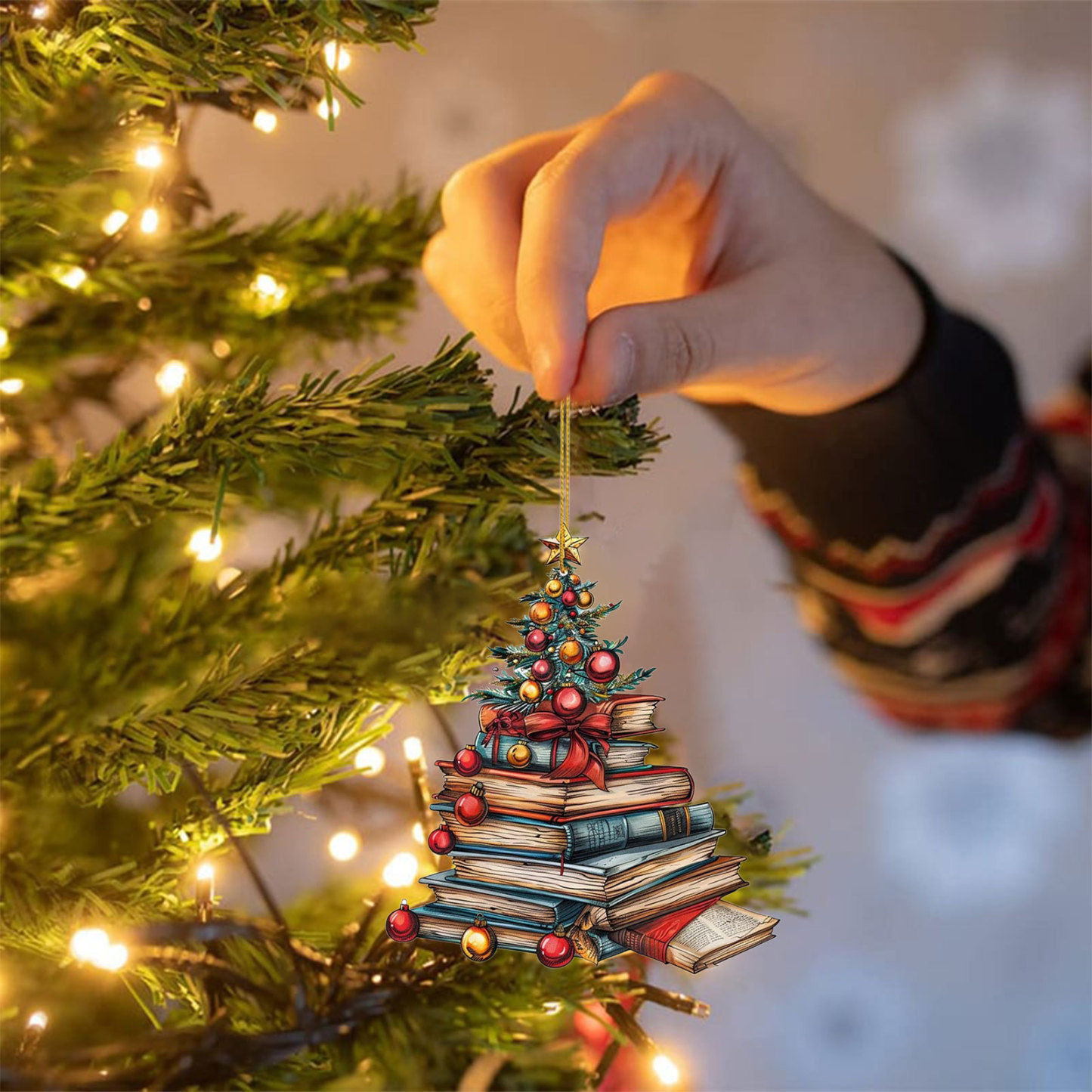 Calendario De Adviento Con Cuenta Atrás Para Navidad, 24 Adornos Navideños Únicos En Acrílico 2d Con Forma De Libro. - mymoonlampes