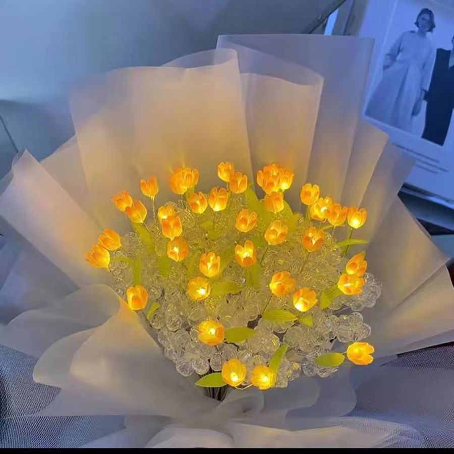 Tulipán Diy Bouquet Luz Luminoso Regalo Para Ella Regalo Romántico - milamparaluna
