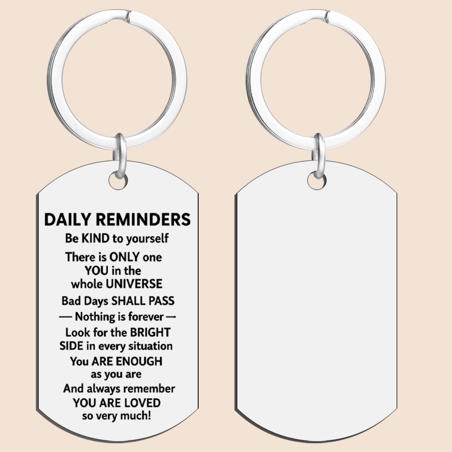 Llavero Grabado Con Recordatorios Diarios, Llavero Con Cita Motivacional, Regalo De Afirmación Inspiradora, Regalo De Llavero De Acero Inoxidable - mymoonlampes
