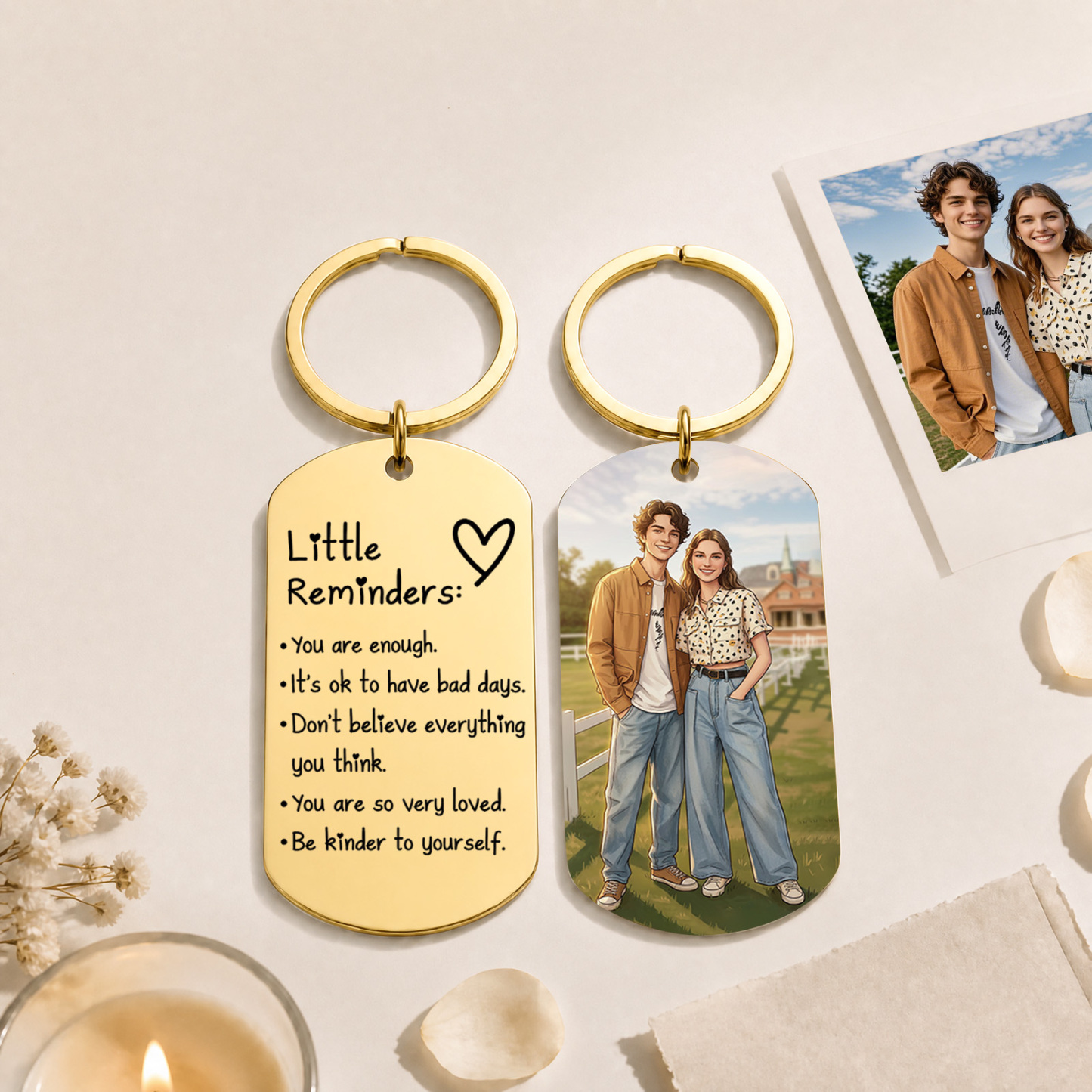 Llavero Personalizado Con Foto Y Mensaje Inspirador: Llavero De Acero Inoxidable Con Cita Personalizada, Llavero Con Foto Y Mensaje A Doble Cara, Regalo Para Parejas, Amigos, Familiares, Graduaciones, Bodas Y Cumpleaños. - mymoonlampes