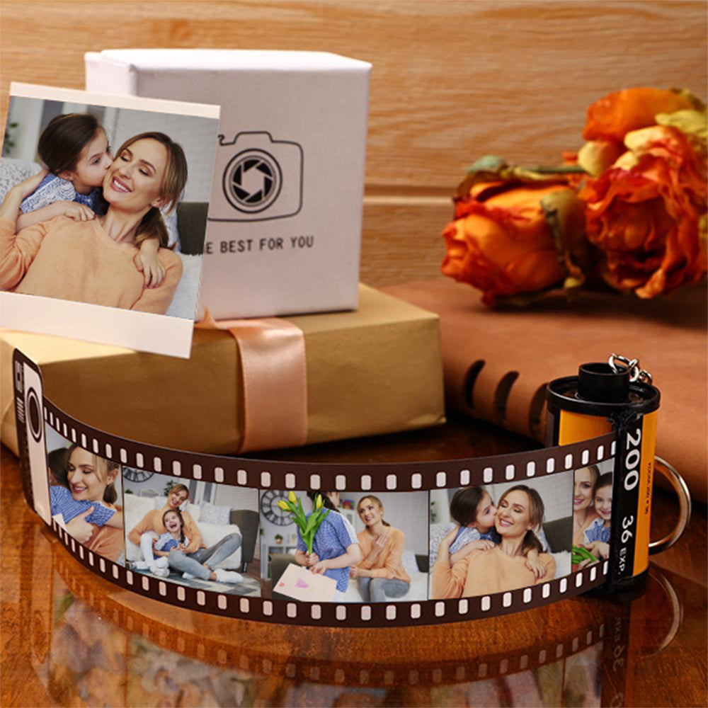 Regalo del día de la madre Llavero de Rollo de Cámara Personalizado Regalo de Aniversario