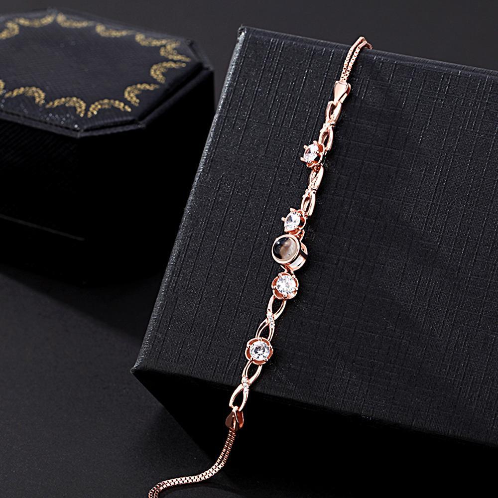 Pulsera De Proyección De Fotos Personalizada Con Diamantes Hermoso Regalo - milamparaluna