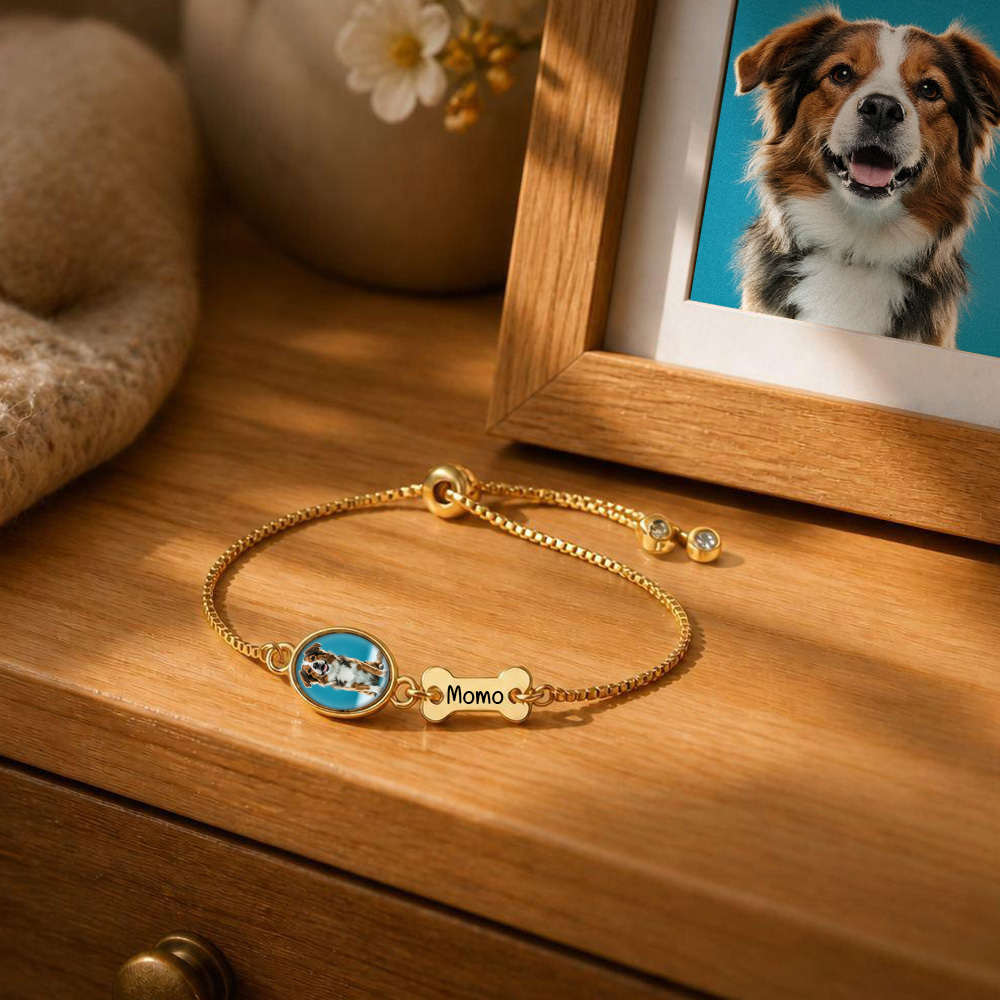 Pulsera Personalizada Con Foto De Mascota, Grabado De Nombre Personalizado Y Joyería Con Dije Conmemorativo De Mascota, Regalo De Pérdida De Gato, Recuerdo De Mascota - mymoonlampes