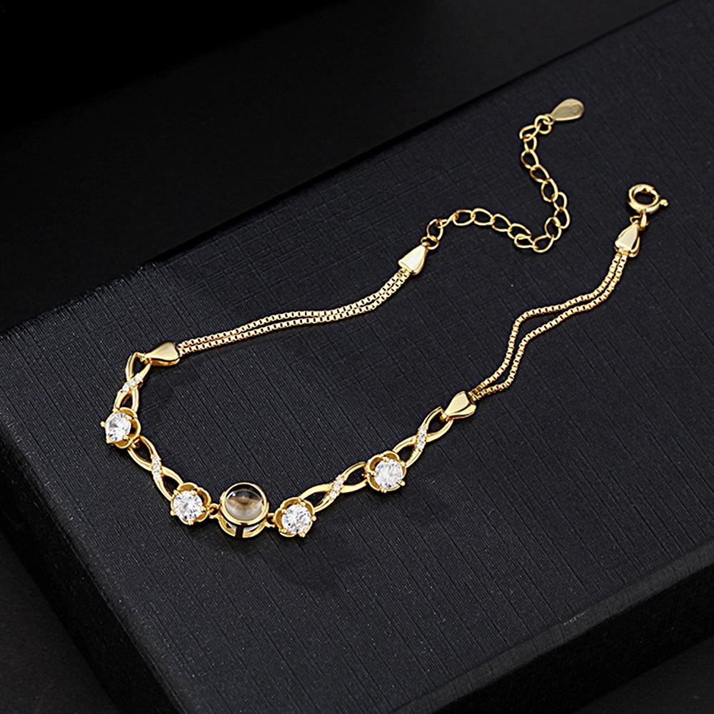 Pulsera De Proyección De Fotos Personalizada Con Diamantes Hermoso Regalo - milamparaluna