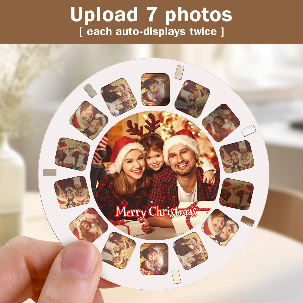 Visor 3d Personalizado Y Carrete. Regalo Navideño Rosa Personalizado Con Tus Propias Fotos. Visor De Texto Y Fotos. Varias Películas Disponibles. Visor Rojo. - mymoonlampes
