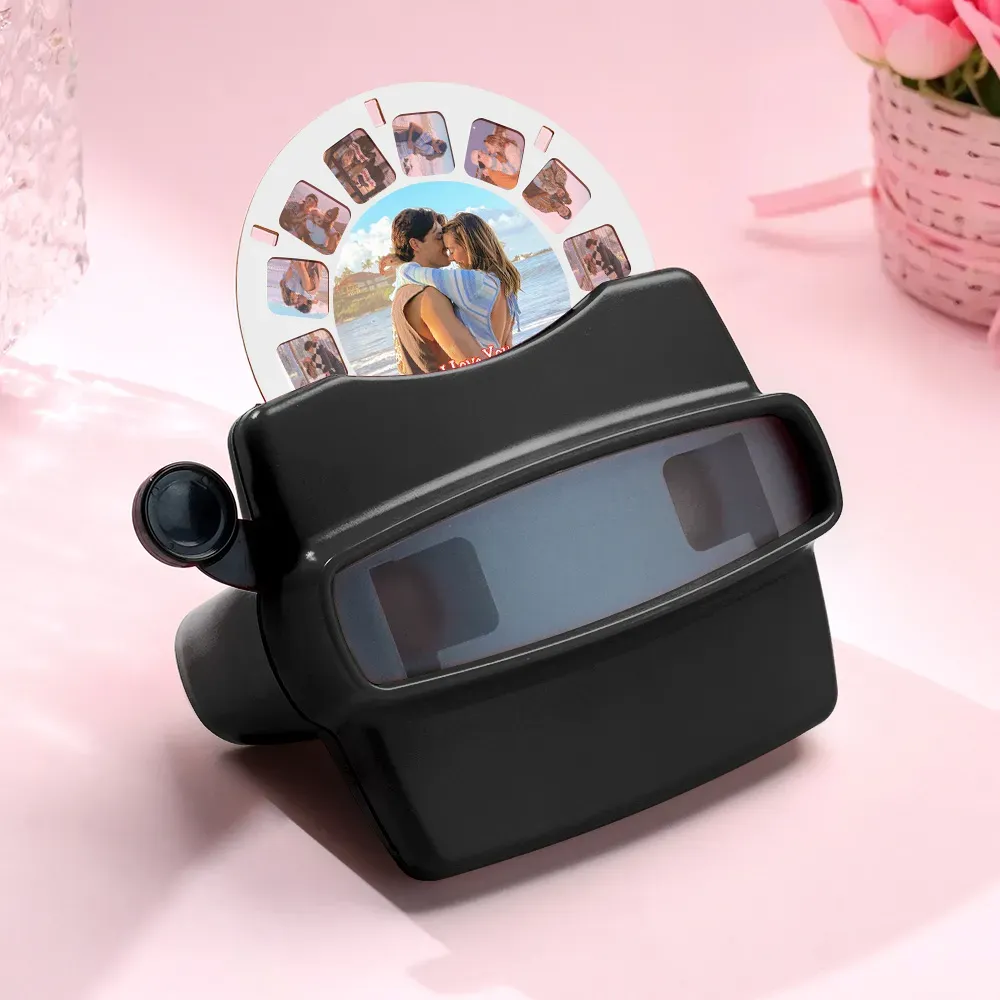 Visor 3d Personalizado Y Carrete. Regalo Navideño Rosa Personalizado Con Tus Propias Fotos. Visor De Texto Y Fotos. Varias Películas Disponibles. Visor Rojo. - mymoonlampes