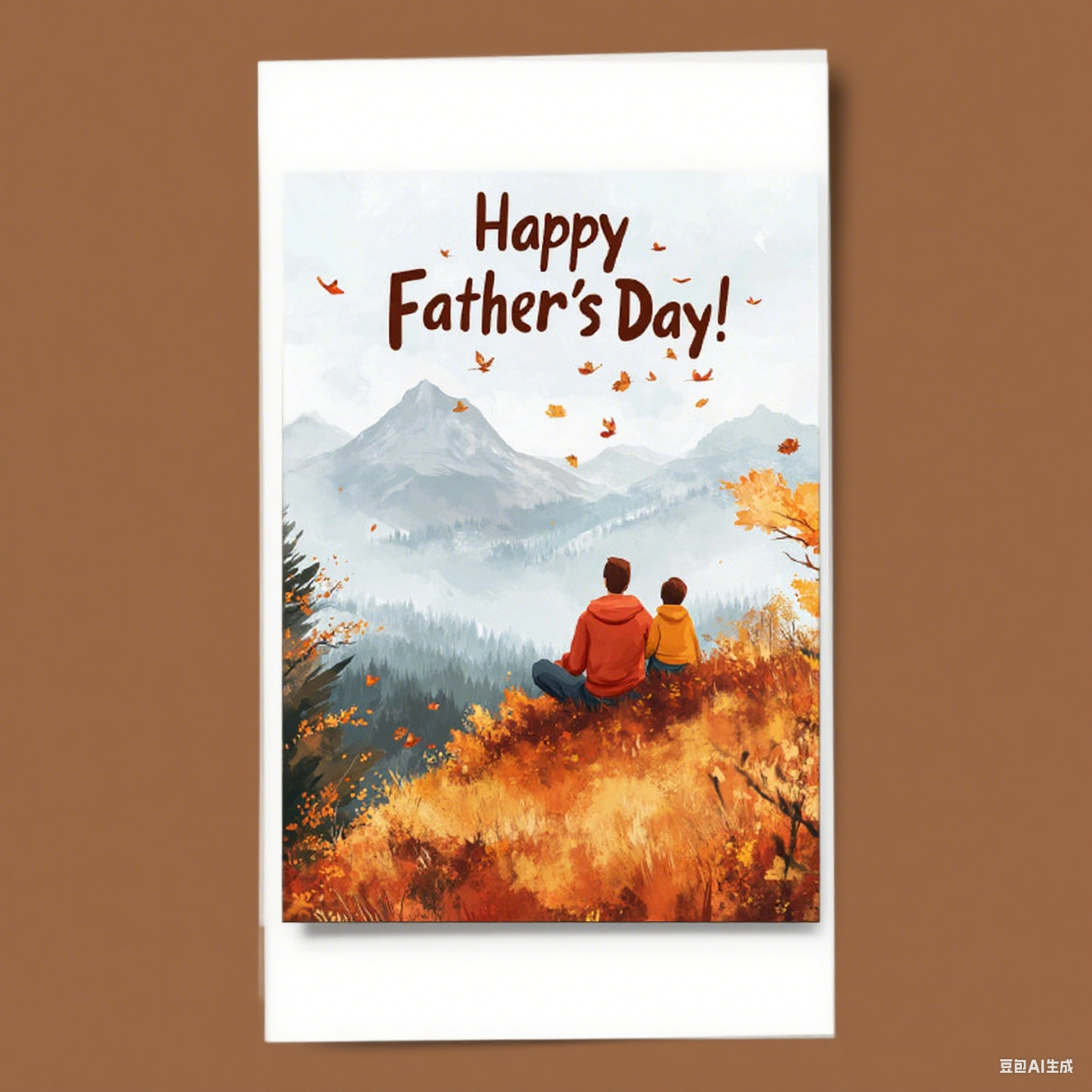 Tarjeta De Felicitación Divertida Del Día Del Padre Silueta De Padre E Hijo D - mymoonlampes