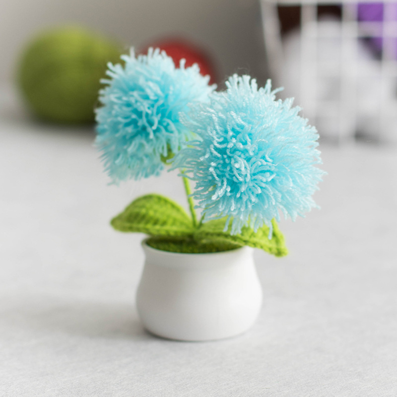 Mini Maceta De Pompones De Ganchillo, Dulce Regalo Hecho A Mano Para Ella - mymoonlampes