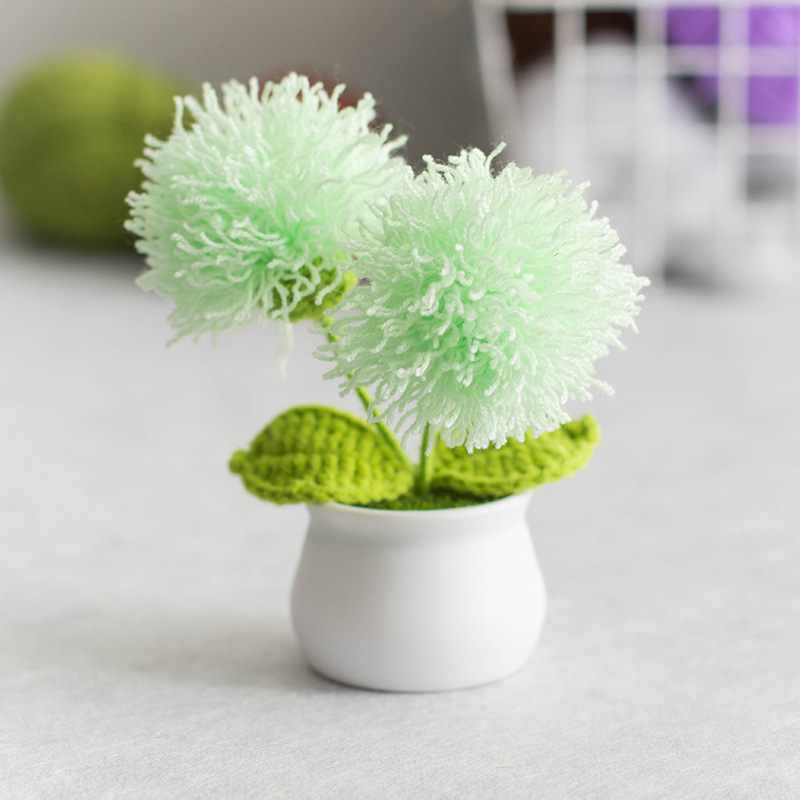 Mini Maceta De Pompones De Ganchillo, Dulce Regalo Hecho A Mano Para Ella - mymoonlampes